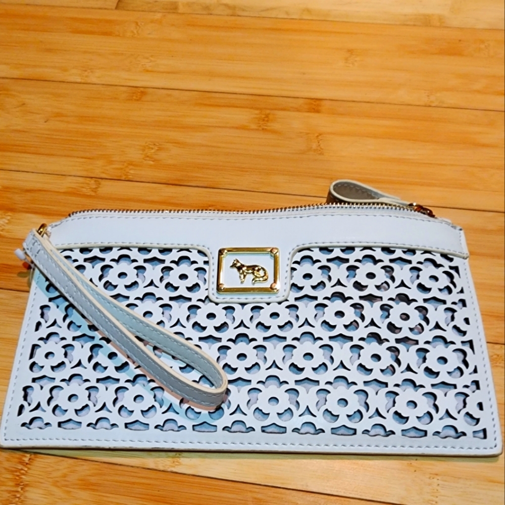 Emma Fox clutch, wristlet, white, leather